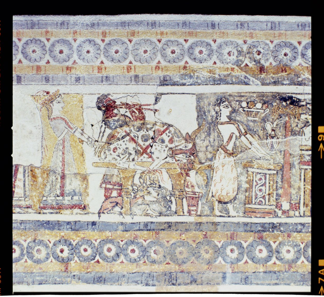 Agia Triada sarcophagus, Minoan, c.1400 ईसा पूर्व (चूना पत्थर से फ्रेस्को) से पशु बलि द्वारा अज्ञात