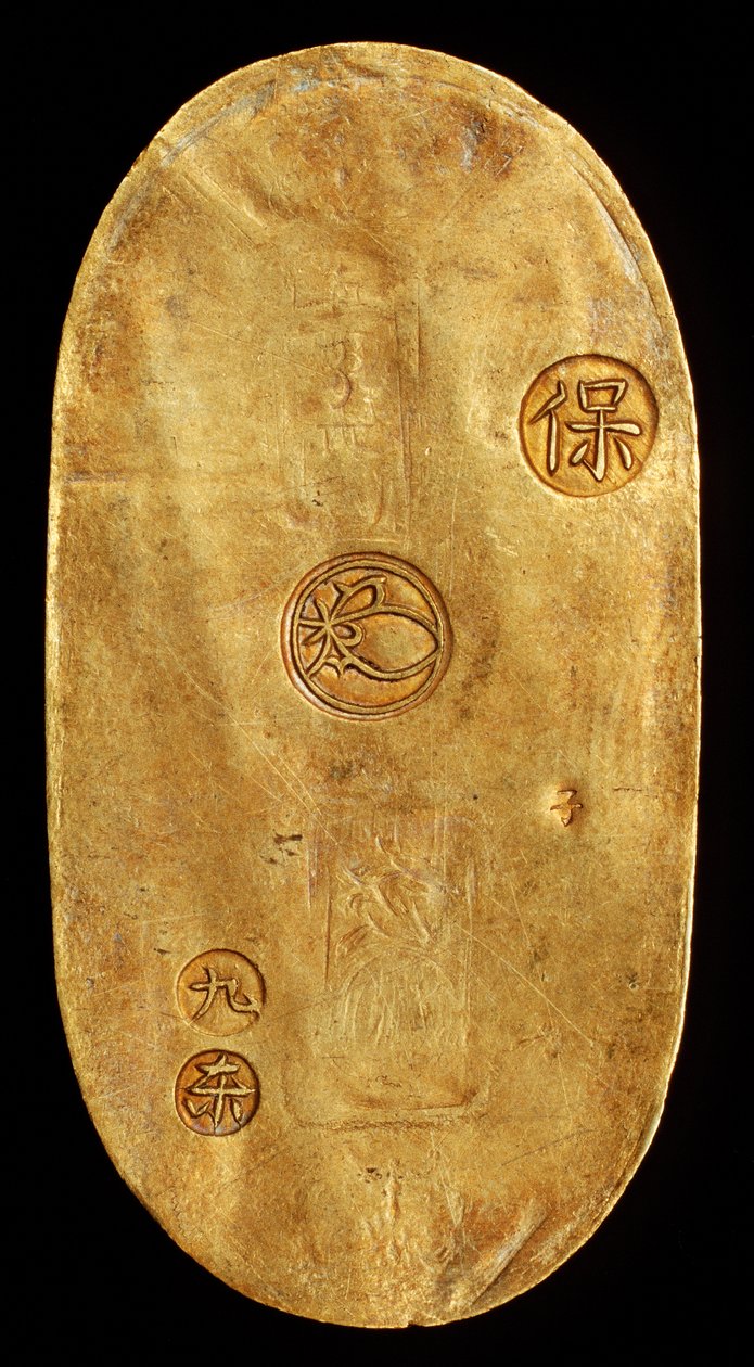 दुर्लभ जापान गोल्ड कोबन, एक रियो ने येडो (टोक्यो) तोकुगावा शोगुनेट 1837-1843 में मारा द्वारा अज्ञात