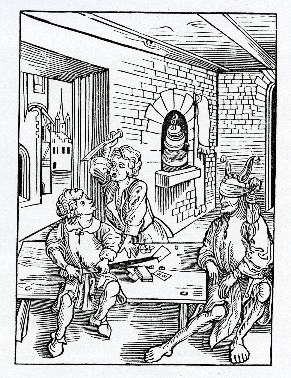 1874 में प्रकाशित संस्करण से अलेक्जेंडर बार्कले के &39;द शिप ऑफ फूल्स&39; के अंग्रेजी अनुवाद का चित्रण एनास्ट हेट चिल्ड्रेन के चित्रण से हुआ। द्वारा जर्मन स्कूल