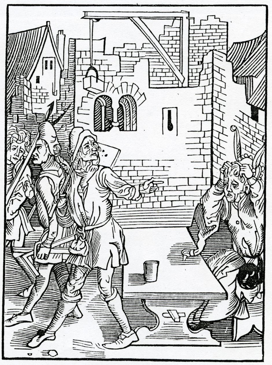 १ision (४ में प्रकाशित संस्करण से अलेक्जेंडर बार्कले के &39;द शिप ऑफ फूल्स&39; के अंग्रेजी अनुवाद का चित्रण, बिना पर्याप्त विवेक के महान बिलिन्डेंज के फोलिश बेगिनजेन का, द्वारा जर्मन स्कूल