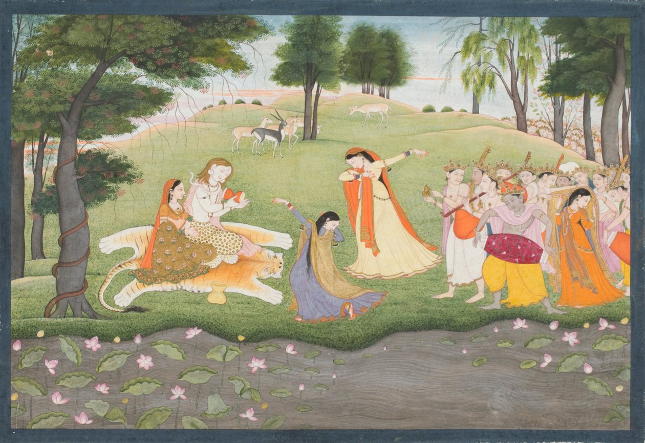 देवता शिव और पार्वती के लिए गाते हैं और नृत्य करते हैं द्वारा Khushala