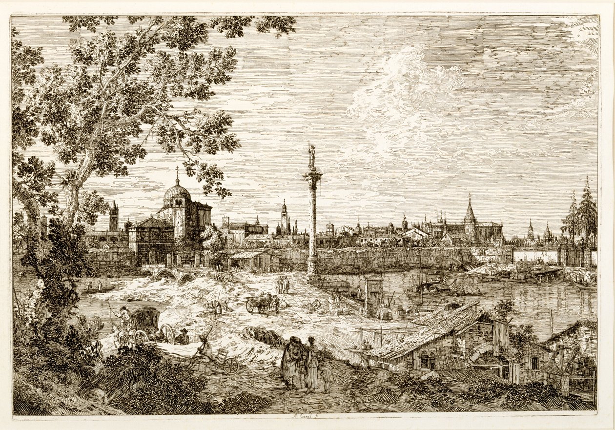 पडुआ का काल्पनिक दृश्य, c.1740s (नक़्क़ाशी) द्वारा कानालेत्तो