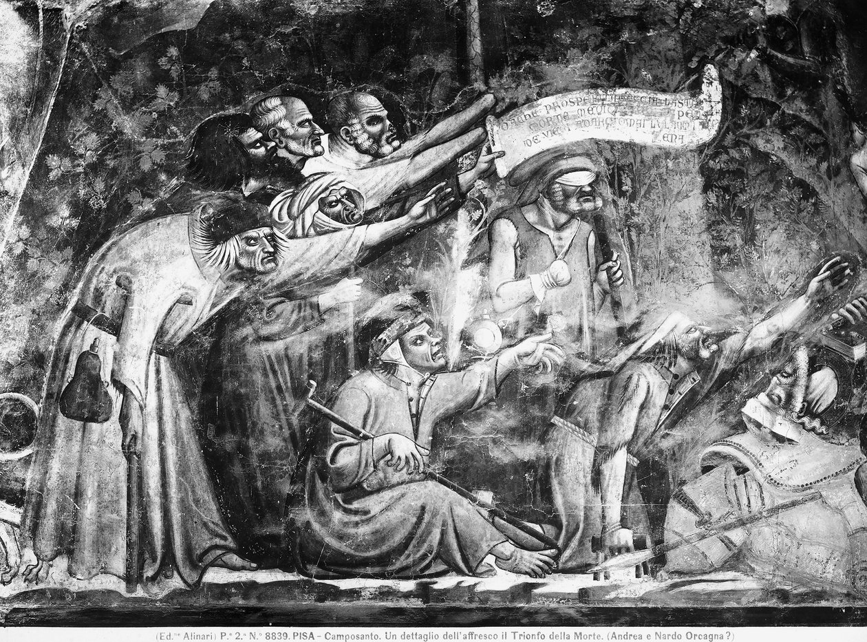 मृत्यु की विजय का विवरण, c.1350 (फ्रेस्को) द्वारा (मृत्यु के लिए जिम्मेदार ठहराया) मृत्यु के विजय के मास्टर