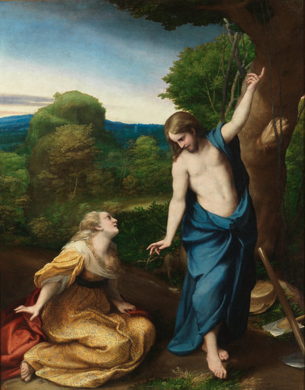 Noli me tangere, c.1525 (पैनल पर तेल) द्वारा (सी.१४८९-१५३४) कोर्रेगियो