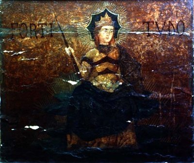 दृढ़ता का रूपक, एक कैसोन से अंत पैनल, c.1460-65 (पैनल पर तापमान) (देखें 76870) द्वारा (कार्यशाला की) अपोलोनियो डि जियोवानी
