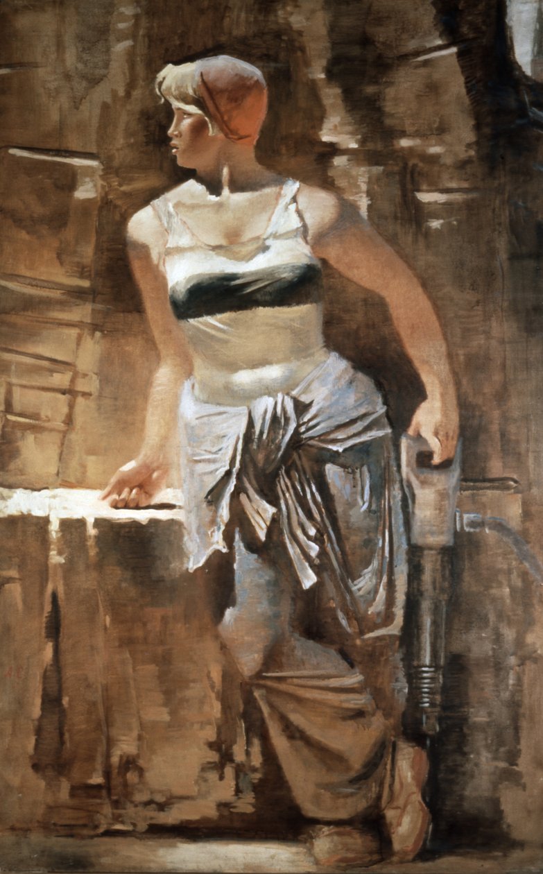 ए गर्ल: मेट्रो-बिल्डर 1937 पेंटिंग ए, समोखावलोव (1894 - 1971), समाजवादी यथार्थवाद। द्वारा अज्ञात