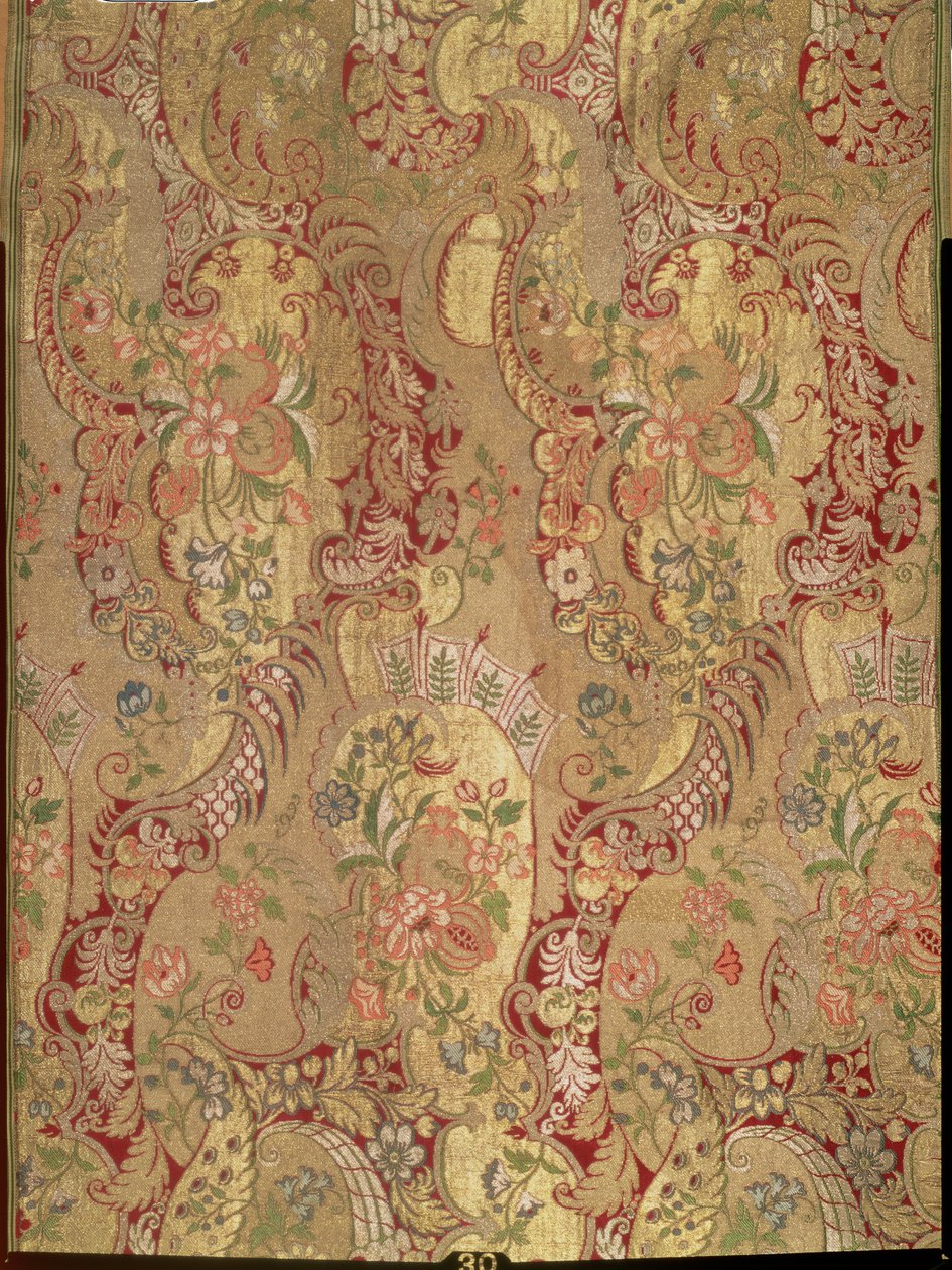 विदेशी पैटर्न के साथ ब्रोकेड, इतालवी या फ्रेंच, c.1700 (रेशम, गिल्ट और चांदी का धागा) द्वारा अज्ञात