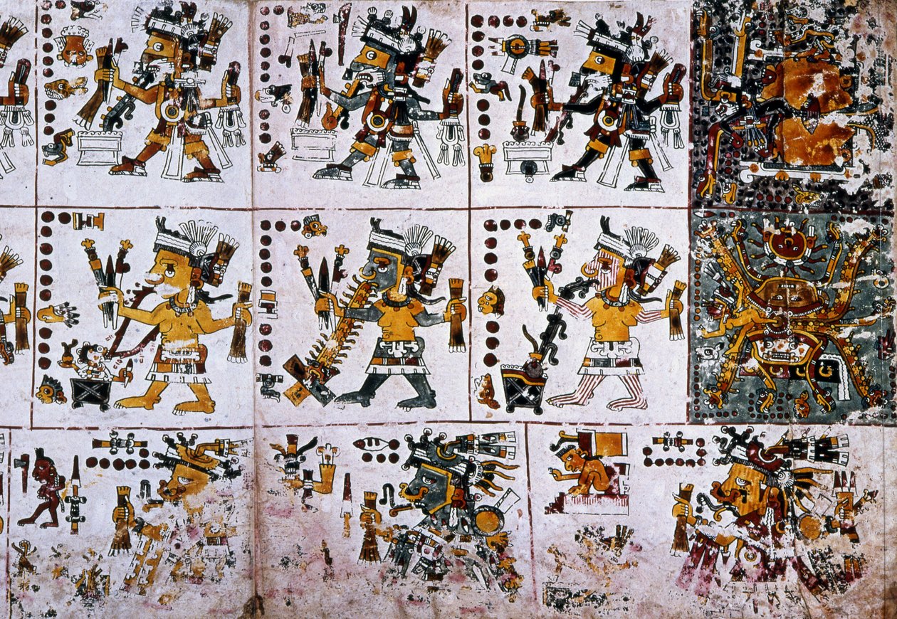 कोडेक्स बोर्गिया के एक पृष्ठ की एक प्रतिकृति कॉपी से विस्तार द्वारा अज्ञात