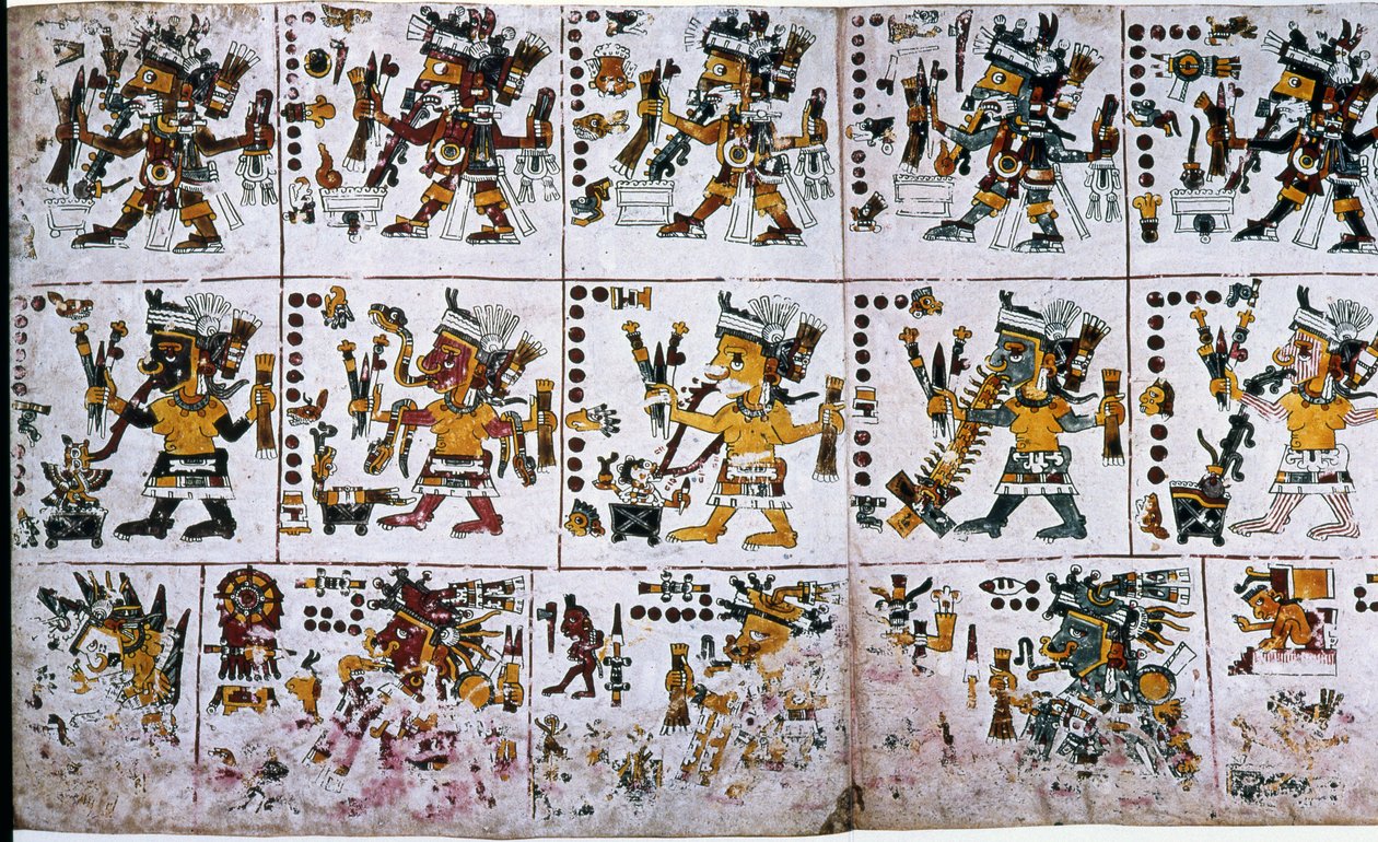 कोडेक्स बोर्गिया के एक पृष्ठ की एक प्रतिलिपि की प्रतिलिपि से विवरण जो स्यूथेथोह की आत्मा को दिखा रहा है, जो मृत्यु के बाद दिखाई दे द्वारा अज्ञात