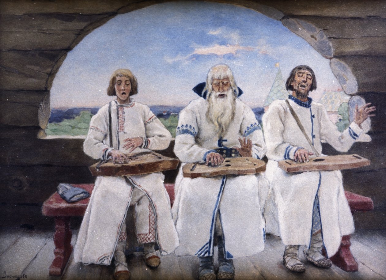 Dulcimer प्लेयर्स, 1899, ऑयल ऑन पैनल, पेंटिंग विक्टर वासनेत्सोव द्वारा। द्वारा अज्ञात