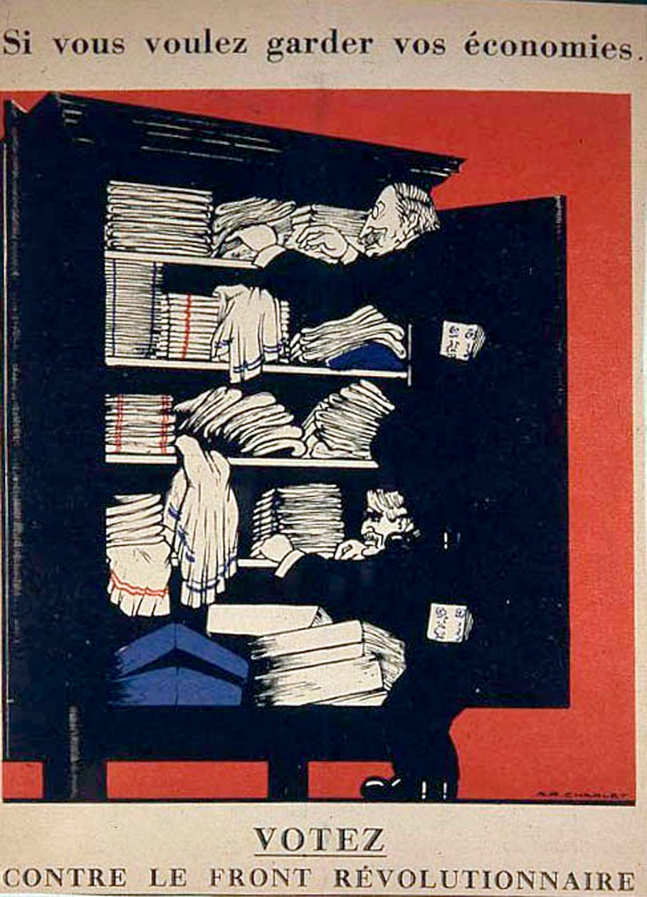 यदि आप अपनी बचत को बनाए रखना चाहते हैं, तो क्रांतिकारी मोर्चा, 1936 में कम्युनिस्ट विरोधी पोस्टर के खिलाफ मतदान करें द्वारा अज्ञात