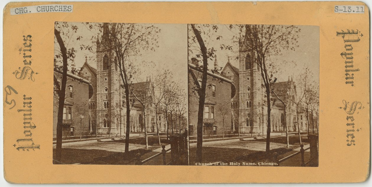 चर्च ऑफ द होली नेम, शिकागो, c.1870 द्वारा अमेरिकी फोटोग्राफर