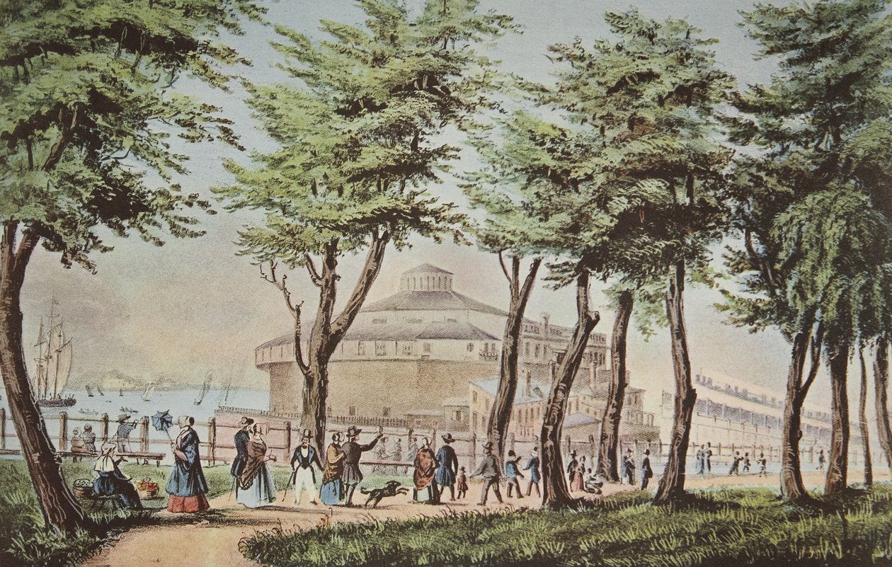 कैसल गार्डन, न्यूयॉर्क, बैटरी से, पब। 1848, करियर और इवेस द्वारा अमेरिकी स्कूल
