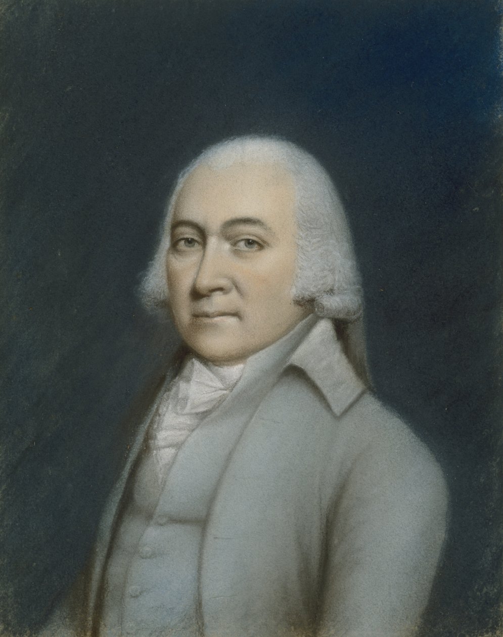 जॉन एडम्स का पोर्ट्रेट, c.1800-1832 (ग्रे पेपर पर पेस्टल) द्वारा अमेरिकी स्कूल