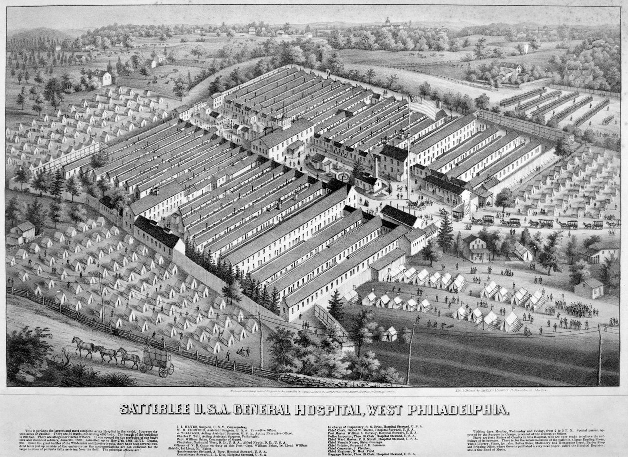 Satterlee Hospital, Philadelphia, Pennsylvania, 1863 द्वारा अमेरिकी स्कूल