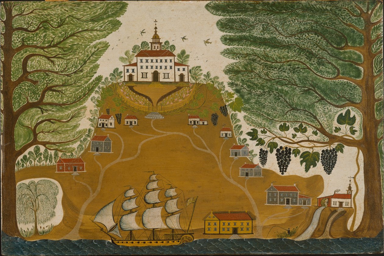 वृक्षारोपण, c.1825 द्वारा अमेरिकी स्कूल