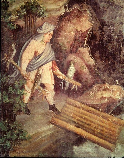 जुलाई का महीना, एक बाज़ का विस्तार, c.1400 द्वारा बोहेमियन स्कूल