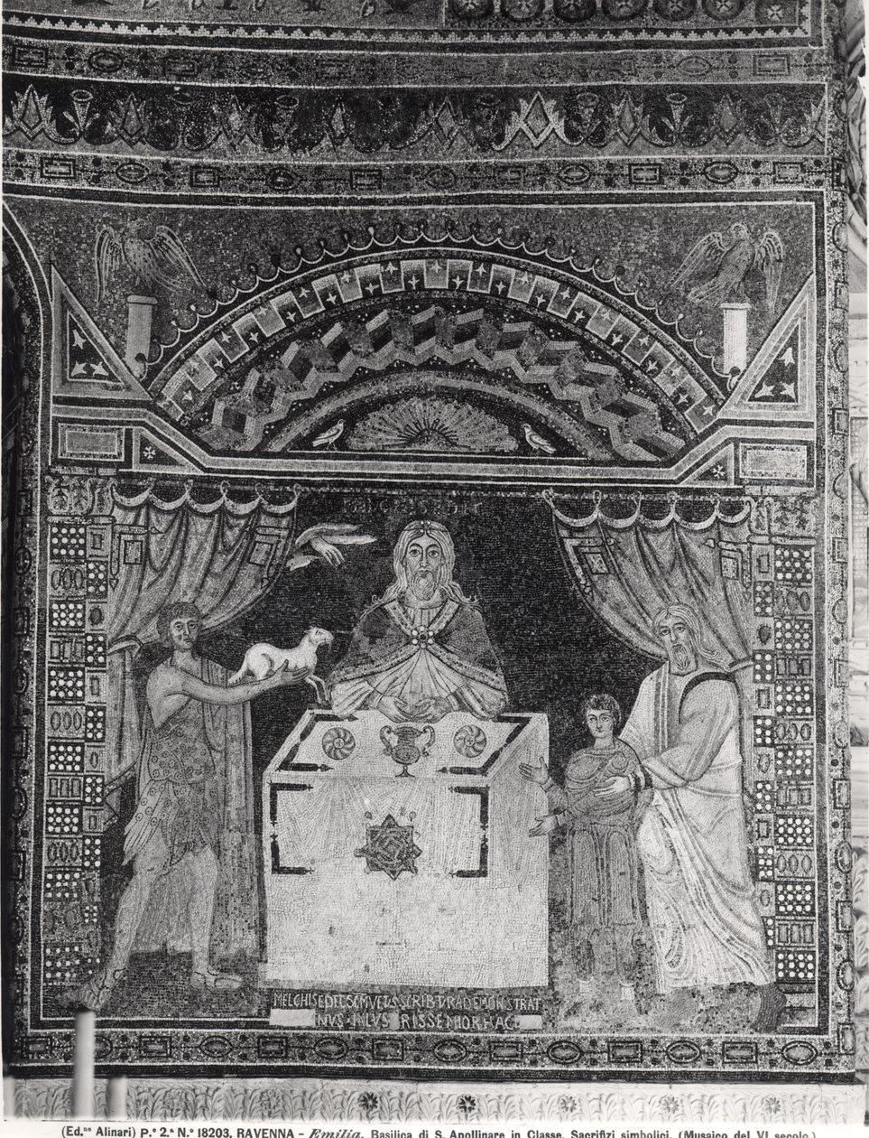 Melchizedech का बलिदान (मोज़ेक) द्वारा बीजान्टिन स्कूल