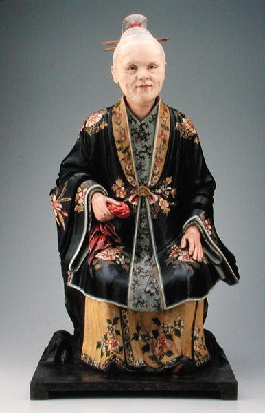 एक महिला का चित्र, Qianlong अवधि, c.1780 (पॉलीक्रोम प्लास्टर) (207202, 241400 और 241401 भी देखें) द्वारा चीनी स्कूल