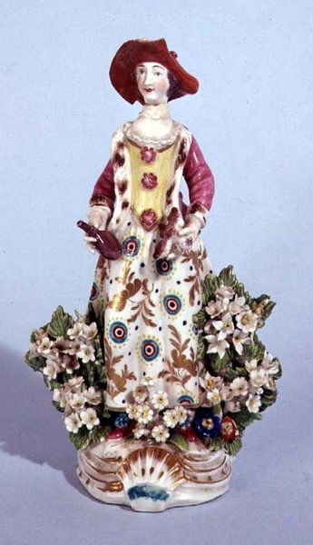श्रृंखला से अमेरिका के लॉन्गटन हॉल का आंकड़ा चार महाद्वीप, c.1758 (चीनी मिट्टी के बरतन) द्वारा अंग्रेजी स्कूल