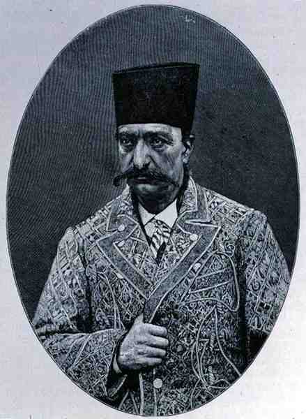 नेस्सर ओड-दीन (1831-96) फारस के स्वर्गीय शाह के दिवंगत शाह, द हिस्ट्री ऑफ़ मैनकाइंड, Vol.III से, प्रो। फ्रेडरिक रेटज़ेल, 1898 द्वारा अंग्रेजी स्कूल