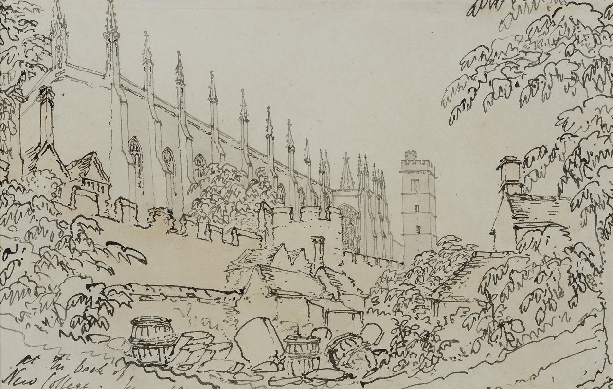 न्यू कॉलेज, c.1790 द्वारा अंग्रेजी स्कूल