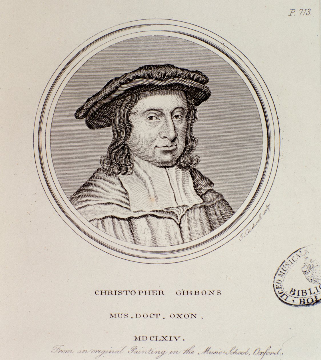 क्रिस्टोफर गिबन्स का चित्रण (1615-1676) ब्रिटिश संगीतकार द्वारा अंग्रेजी स्कूल
