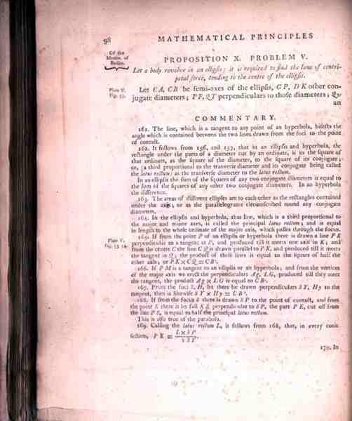 सर आइजैक न्यूटन (1742-1727) 1777 (136313 देखें) द्वारा प्राकृतिक दर्शन के गणितीय सिद्धांतों के खंड I से प्रस्ताव एक्स समस्या V। द्वारा अंग्रेजी स्कूल