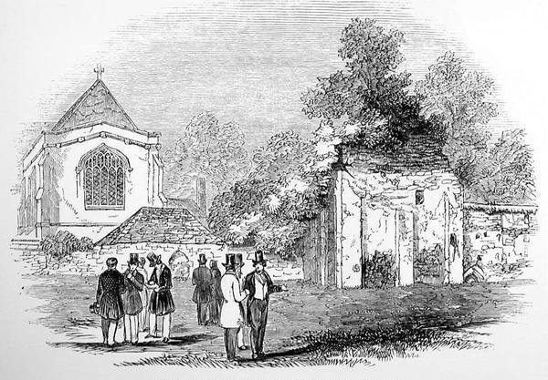 1845 में विनविले कैसल एंड पैलेस, विनचेस्टर के खंडहर द्वारा अंग्रेजी स्कूल