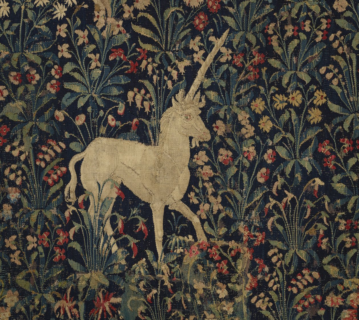 1530-45 (ऊन और रेशम) जानवरों के साथ अलिगलिक मिलेफर्स टेपेस्ट्री द्वारा फ्लेमिश स्कूल