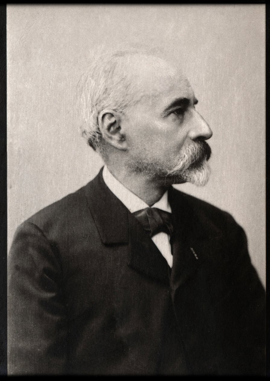 आंद्रे थ्यूरिएट (1833-1907), फ्रेंच कवि और उपन्यासकार का चित्रण। द्वारा फ्रेंच फोटोग्राफर