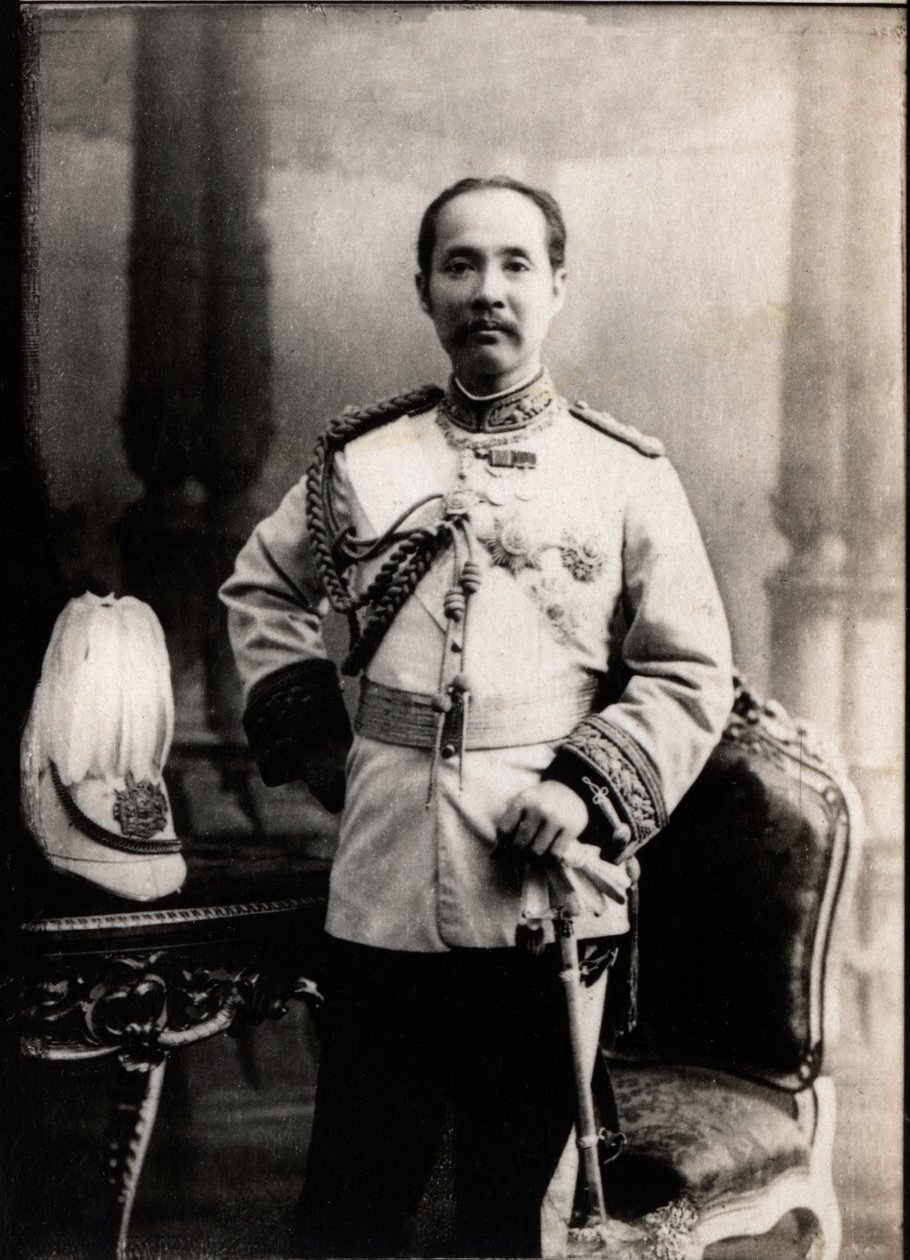 चुललोंगकोर्न (राम वी) (1853-1910), सियाम (थाईलैंड) के राजा का चित्रण। द्वारा फ्रेंच फोटोग्राफर
