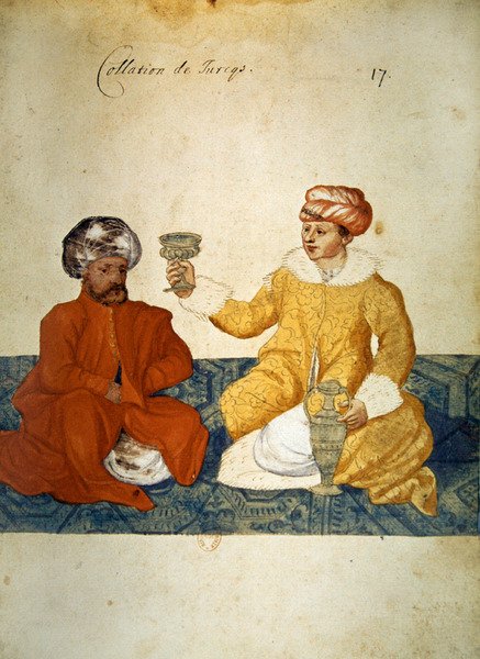 एक हल्का तुर्की भोजन, 1567 (कागज पर wc) द्वारा फ्रेंच स्कूल