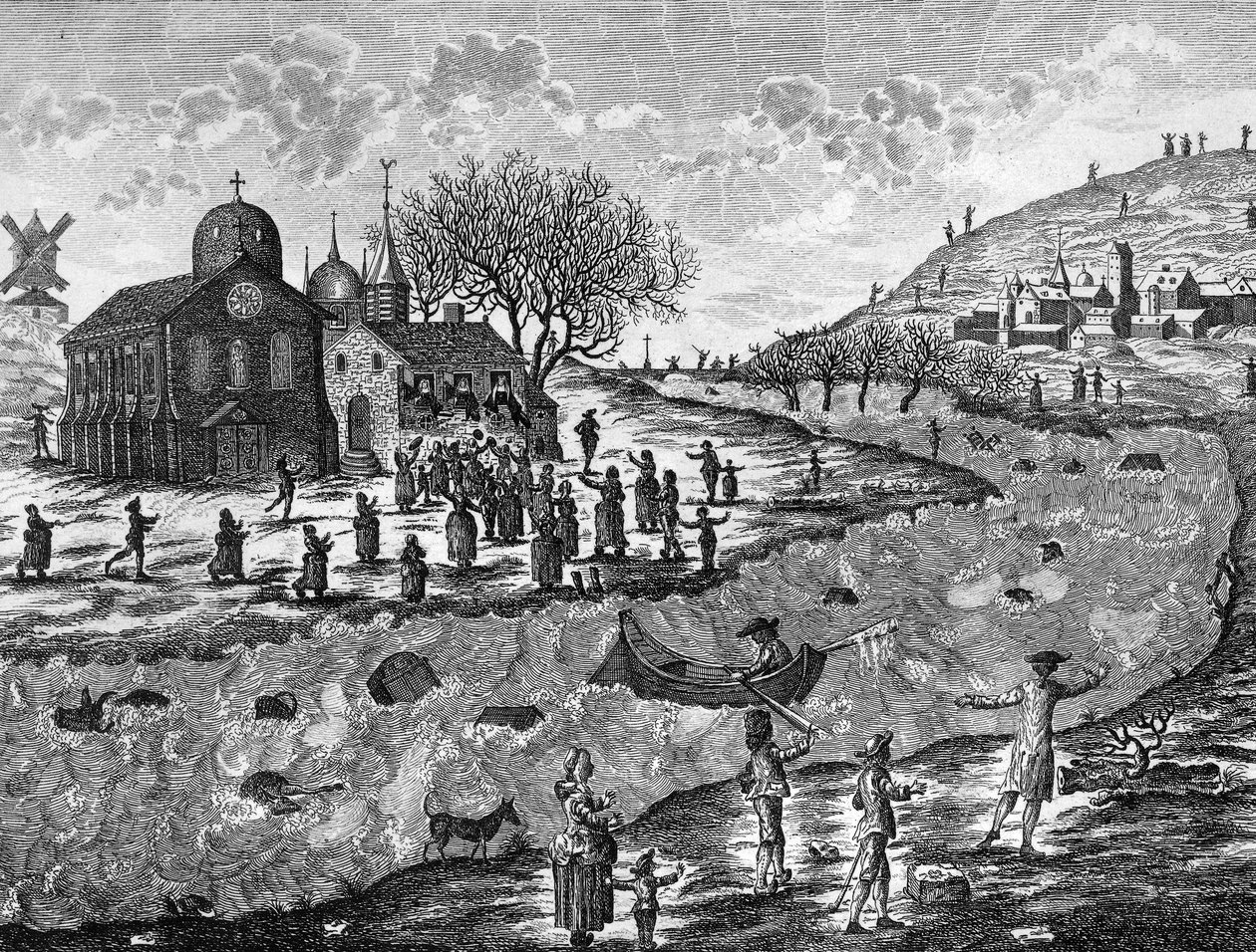 फ्रांस में बाढ़, दिसंबर 1784 द्वारा फ्रेंच स्कूल