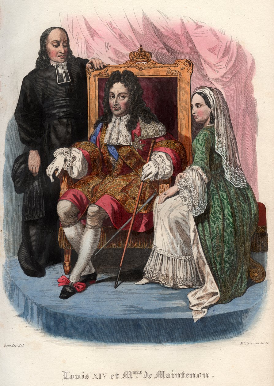लुई XIV (1638-1715) और फ्रेंकोइस डी&39;बाइन, मार्क्वेज डे मेनटन (1635-1719) द्वारा फ्रेंच स्कूल