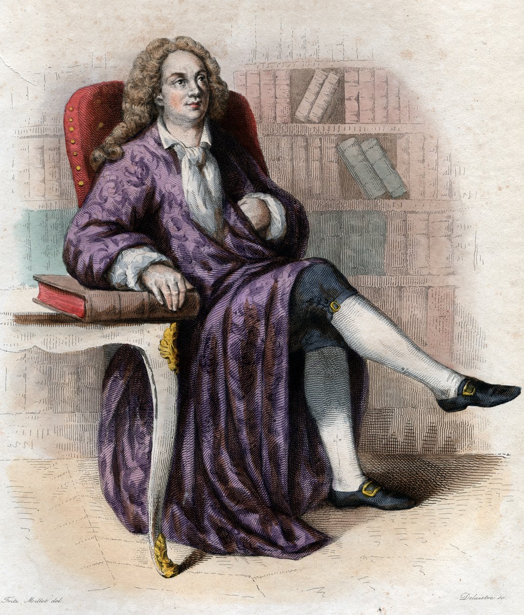 जीन बैप्टिस्ट रूसो का चित्रण (1670-1741), फ्रांसीसी कवि। द्वारा फ्रेंच स्कूल