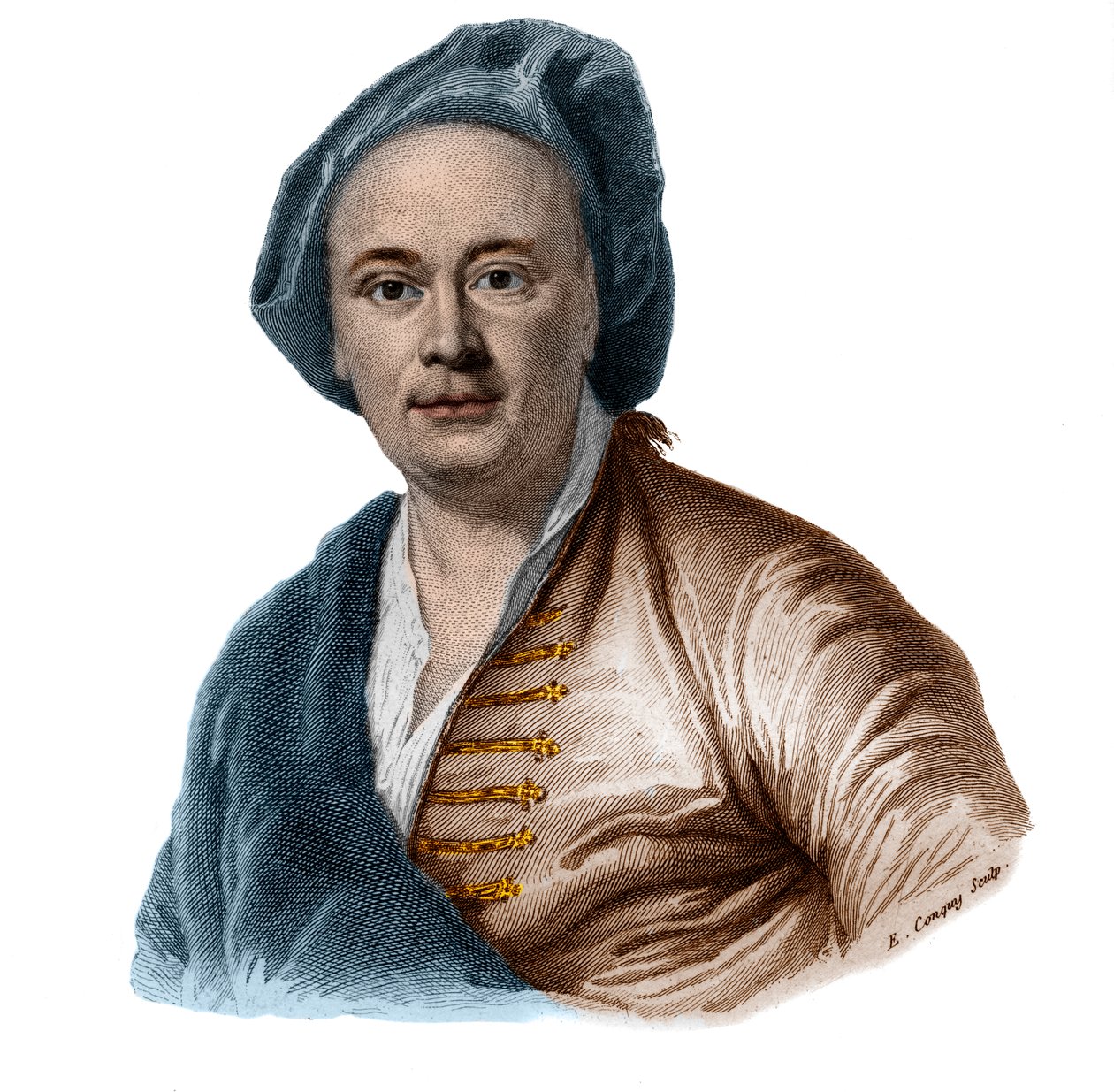 फ्रेंच चित्रकार मौरिस क्वेंटिन डेलटौर (डे ला टूर) (1704-1788) का चित्र द्वारा फ्रेंच स्कूल