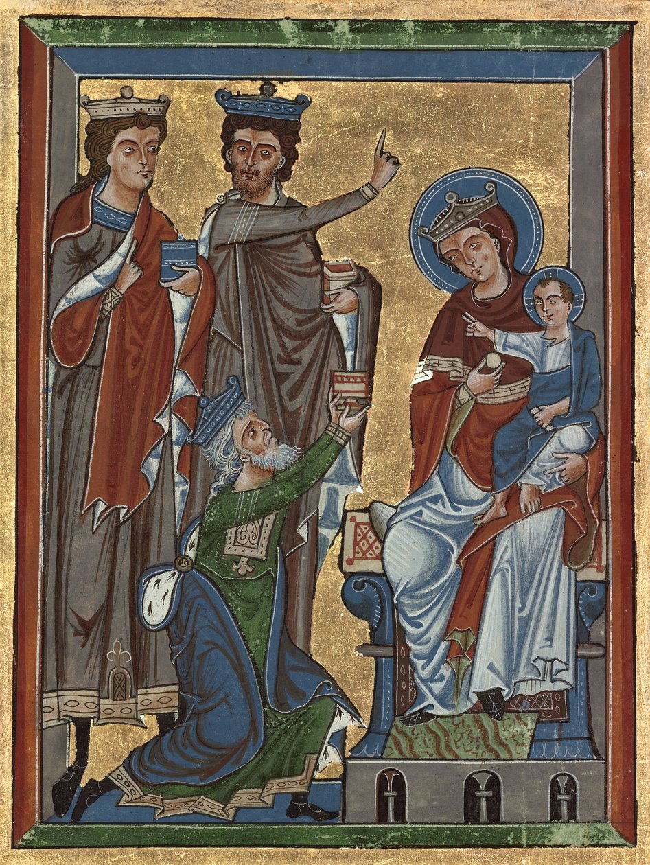 Psalter Ms 4, c.1240 (ताप, सोने की पत्ती और चर्मपत्र पर स्याही) से मैगी का अनुकूलन द्वारा जर्मन स्कूल