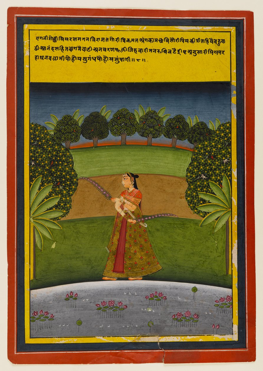 नायिका ने अपने प्रेमी की प्रतीक्षा की, c.1700-25 (कागज पर wc) द्वारा इंडियन स्कूल