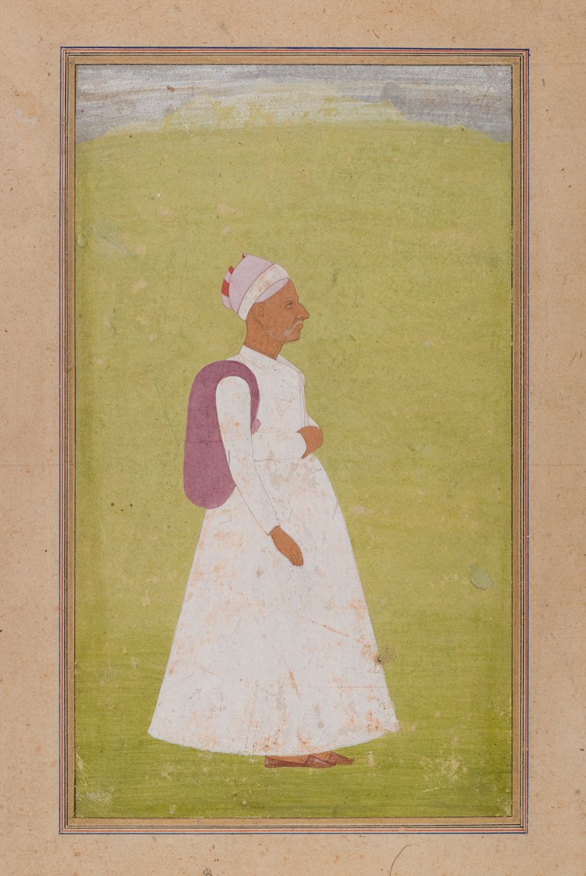 एक बूढ़ा आदमी, c.1730 (कागज पर अपारदर्शी wc) द्वारा इंडियन स्कूल