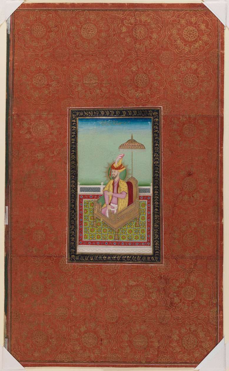 सुल्तान मुहम्मद, मीरन शाह के पुत्र, 1875-1900 (कागज पर अपारदर्शी wc और सोना) द्वारा इंडियन स्कूल