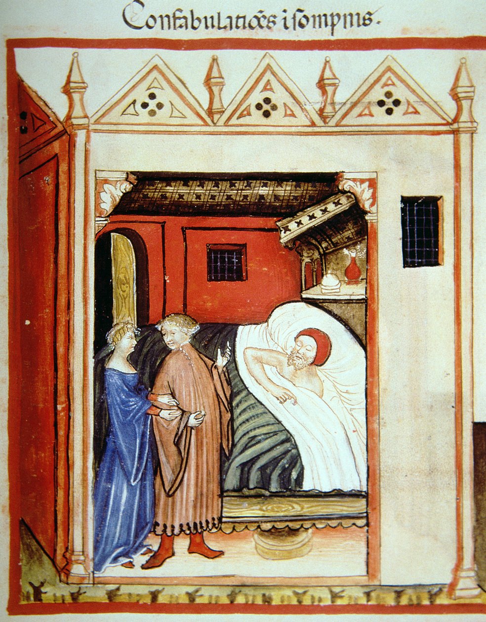 Fol.101v स्लीप्टैकलिंग, टैकुइनम सैंटियाटिस कोडेक्स विंडोबोनेंसिस से चित्रण द्वारा इतालवी स्कूल