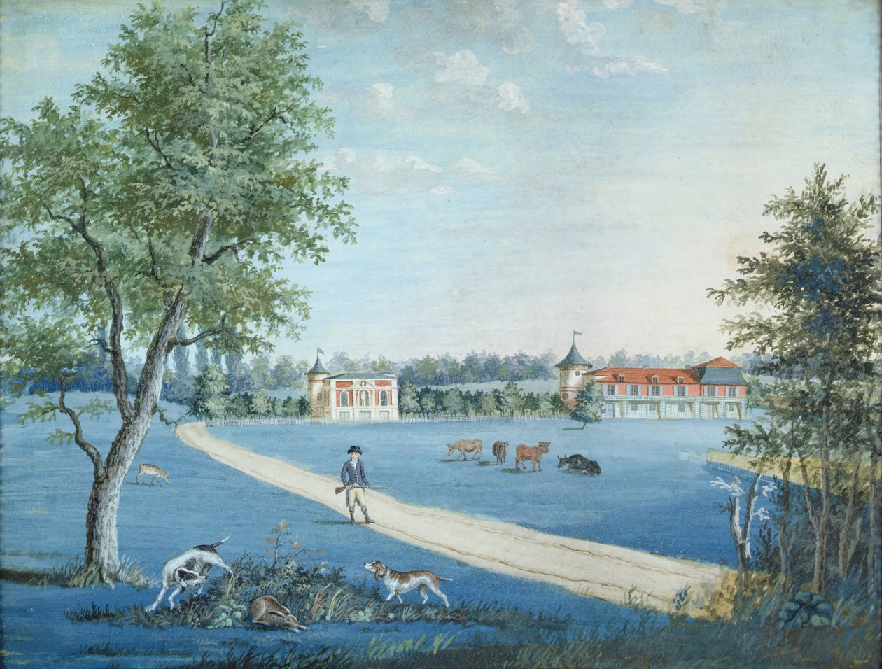 Parc du Raincy में शिकार, c.1754-93 द्वारा 1717 1806 कारमोंटेल