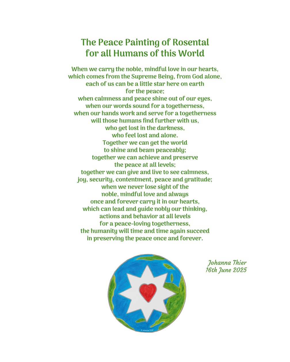 The Peace Painting of Rosental for all Humans of this World द्वारा जोहाना थिएर