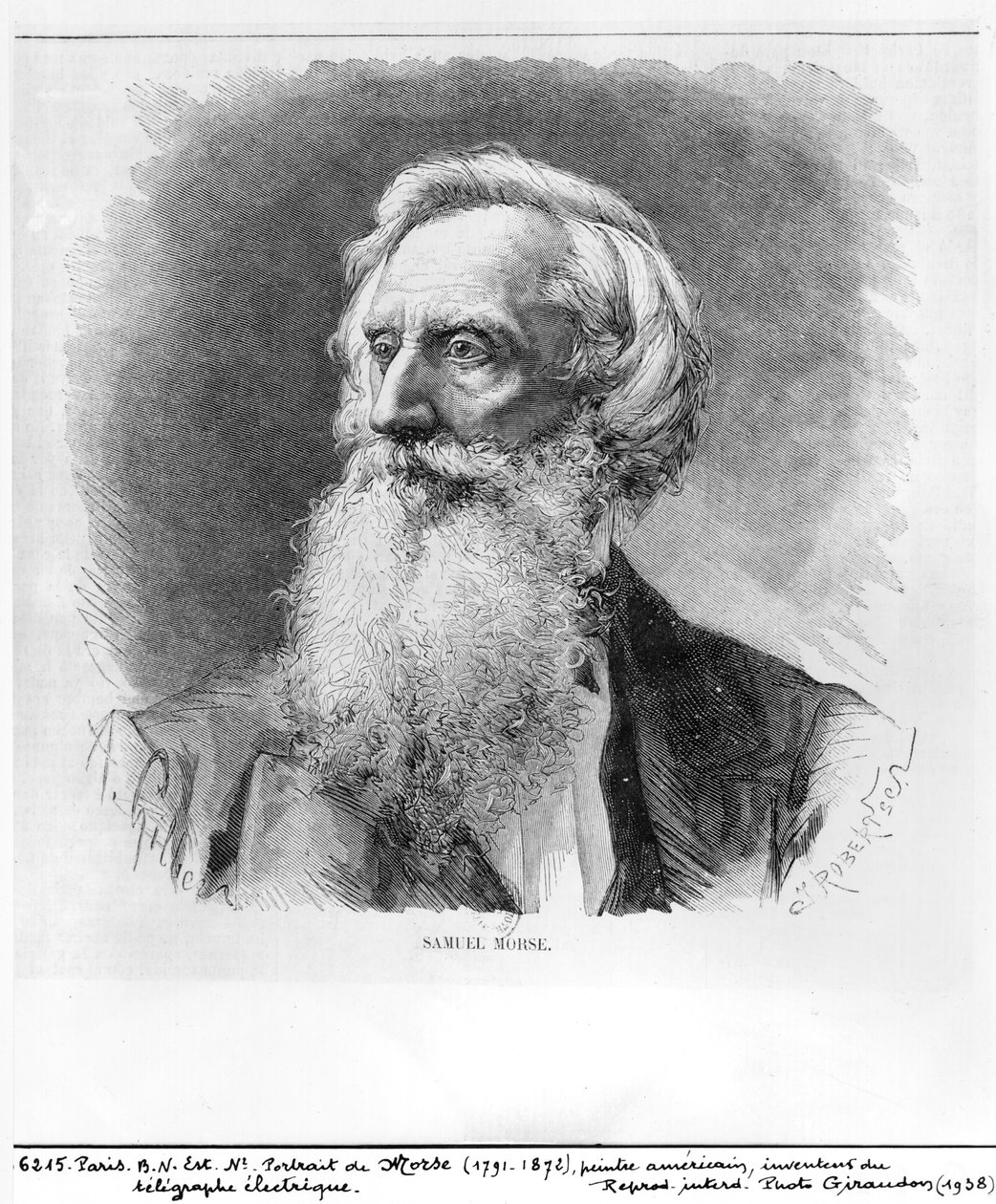 सी। रॉबर्टसन (xylograph) (bww) द्वारा उत्कीर्ण सैमुअल मोर्स (1791-1872) का चित्र द्वारा ए गिलर्स