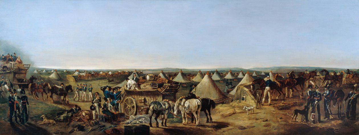शिविर में पहुंचने वाले ड्रगैनों की 10 वीं रेजिमेंट, c.1803 द्वारा एई इटिंगटन