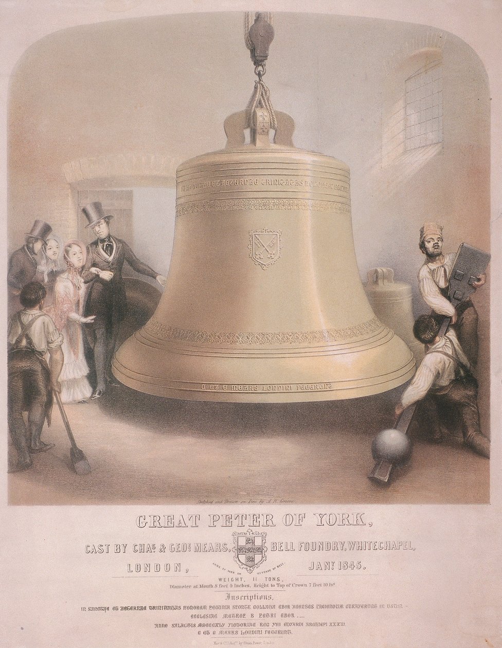 यॉर्क बेल के महान पीटर का दृश्य, 1845। द्वारा एआर ग्रीव