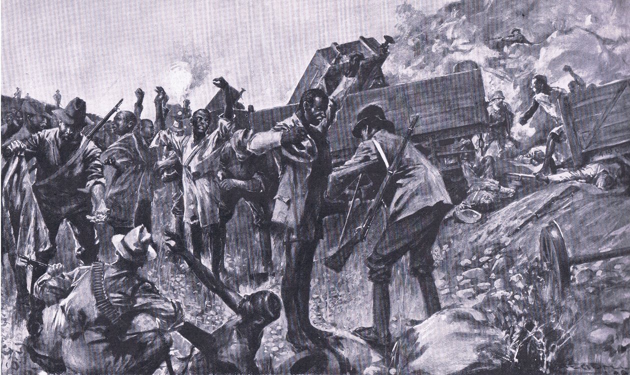 प्रेटोरिया के बाद से तायबोसच के पास ट्रेन का मलबा: द गार्मिला वॉर प्रकाशित हर्म्सवर्थ ब्रोस लिमिटेड, 1901 द्वारा एसी बॉल