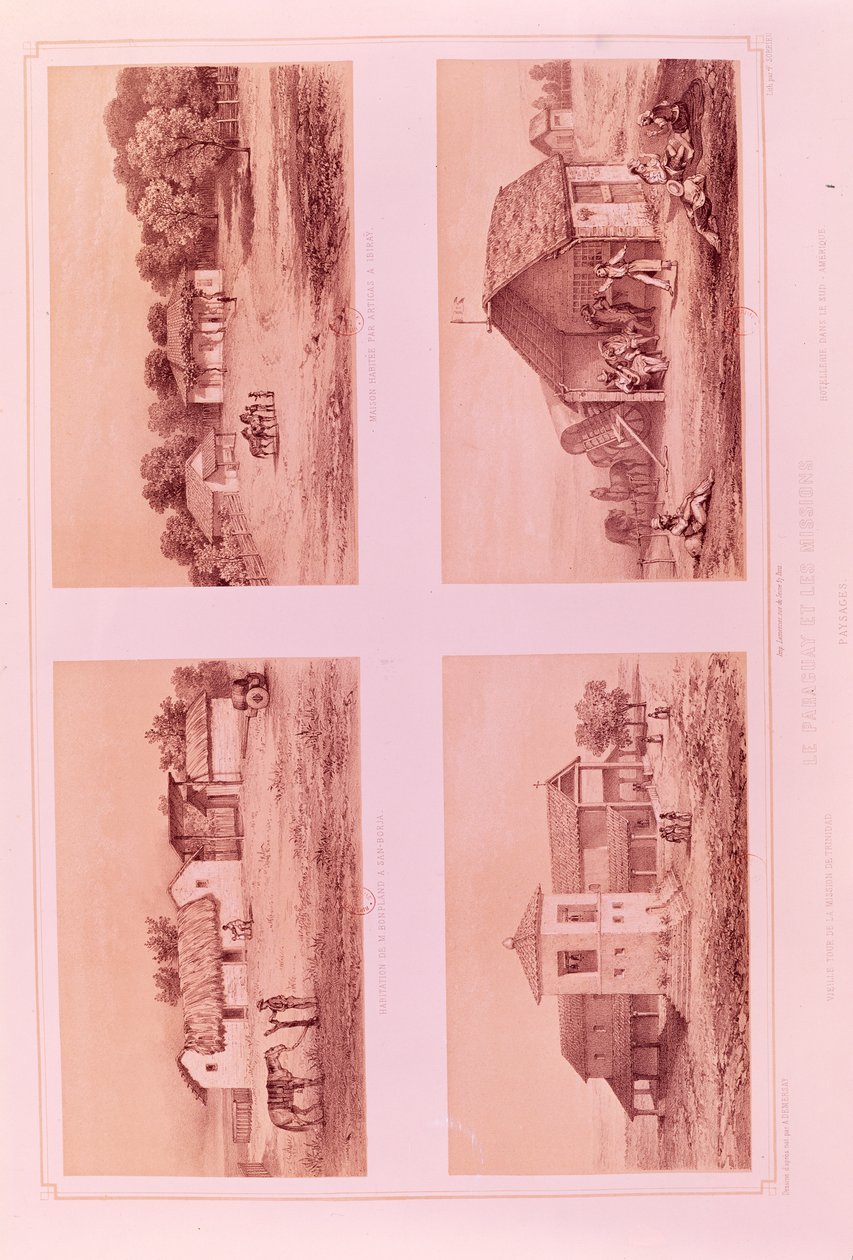 पराग्वे और उसके मिशन, फ्रेडरिक सॉरीयू (1807-71) (लिथो) द्वारा उत्कीर्ण द्वारा ए। डिमर्से