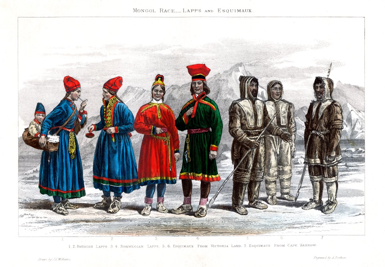 मंगोल रेस, लैप्स और एस्क्विमेक्स, 1800-1900। द्वारा A. कुली